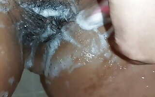 I shave my hairy pussy and moan - Lesbian-illusion