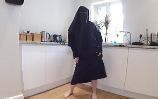 Dancing In Burqa with Niqab and nothing underneath